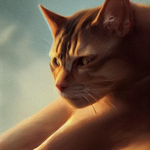 Prompt: still of a muscular anthrophomorphic man cat,digital art,ultra detailed,ultra realistic,art by greg rutkowski