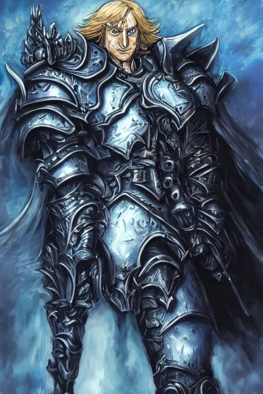 Prompt: Arthas in the style of Ayami Kojima,