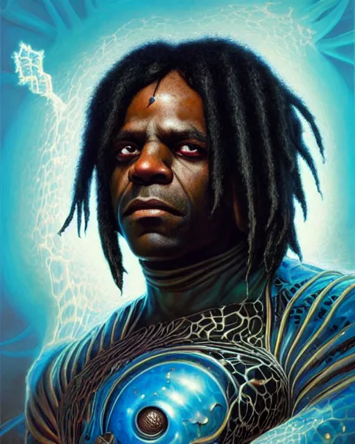 Prompt: a headshot of a chief keef, made of fractals facing each other, ultra realistic, wide angle, intricate details, the fifth element artifacts, highly detailed by peter mohrbacher, hajime sorayama, wayne barlowe, boris vallejo, aaron horkey, gaston bussiere, craig mullins