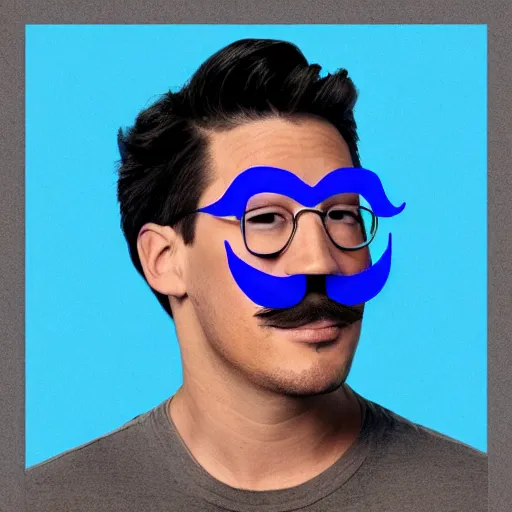 Image similar to markiplier blue mustache