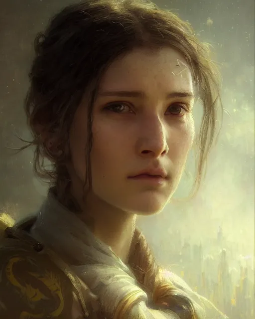 Image similar to a face portrait of geek girl, high detail, cleary see face, by gaston bussiere, bussiere rutkowski andreas rocha, bayard wu, greg rutkowski, odd nerdrum, maxim verehin, dan dos santos, masterpiece, sharp focus, cinematic lightning