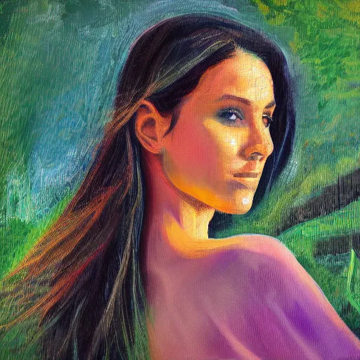 Prompt: painting of a stunning woman in a field, javascript enabled