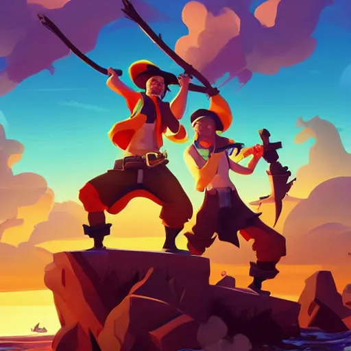 Image similar to painting treasure on sea of thieves game smooth median photoshop filter cutout vector, behance hd by jesper ejsing, by rhads, makoto shinkai and lois van baarle, ilya kuvshinov, rossdraws global illumination