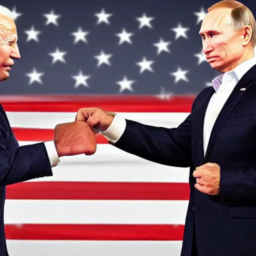 Image similar to biden and putin boxing against each other