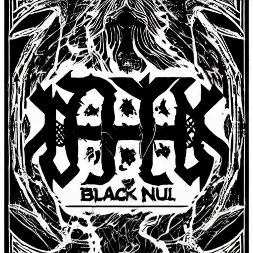 Prompt: black metal concert flyer, black metal logos, unreadable, 3 band lineup, local bar, d. i. y. venue, white border