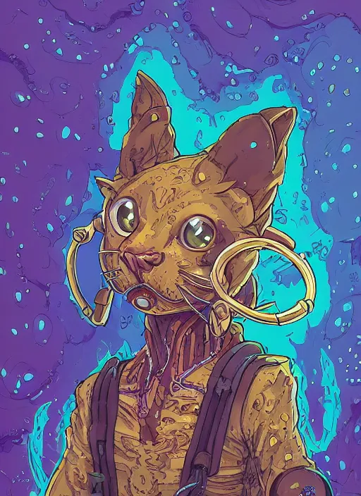 Prompt: cat seahorse fursona wearing headphones, autistic bisexual graphic designer and musician, attractive androgynous humanoid, coherent highly detailed character design, weirdcore voidpunk digital art by artgerm, akihiko yoshida, louis wain, simon stalenhag, wlop, noah bradley, furaffinity, cgsociety, trending on artstation, trending on deviantart
