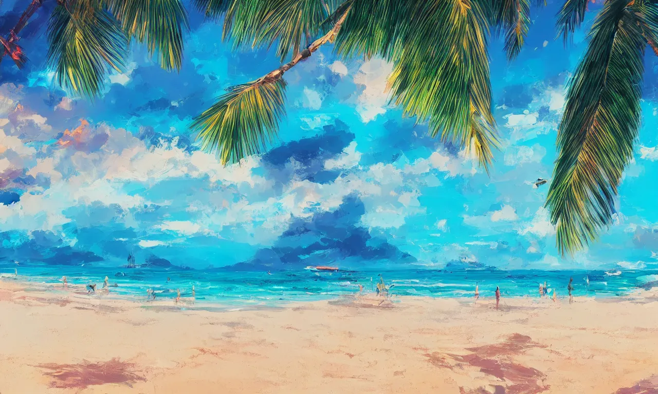 Image similar to paradise beach by alena aenami artworks in 4 k