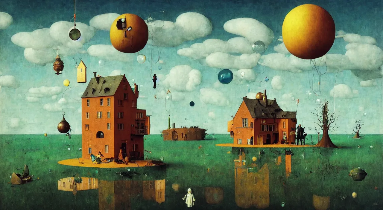 Image similar to single flooded simple!! bubble tower, very coherent and colorful high contrast masterpiece by norman rockwell franz sedlacek hieronymus bosch dean ellis simon stalenhag rene magritte gediminas pranckevicius, dark shadows, sunny day, hard lighting