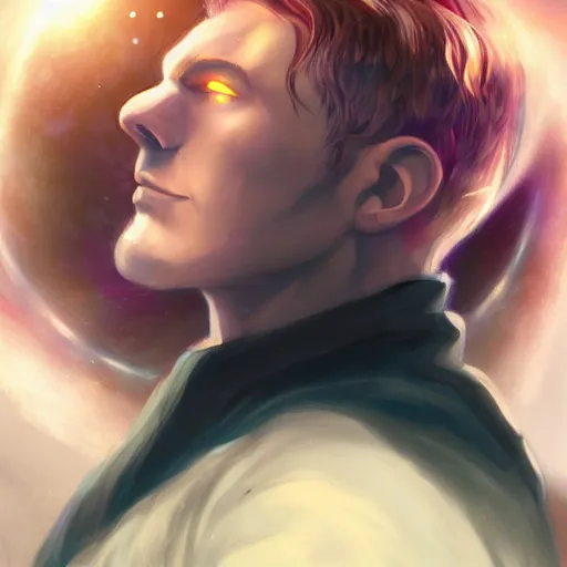 Prompt: a powerful psychic man emitting psychic powers, by charlie bowater,
