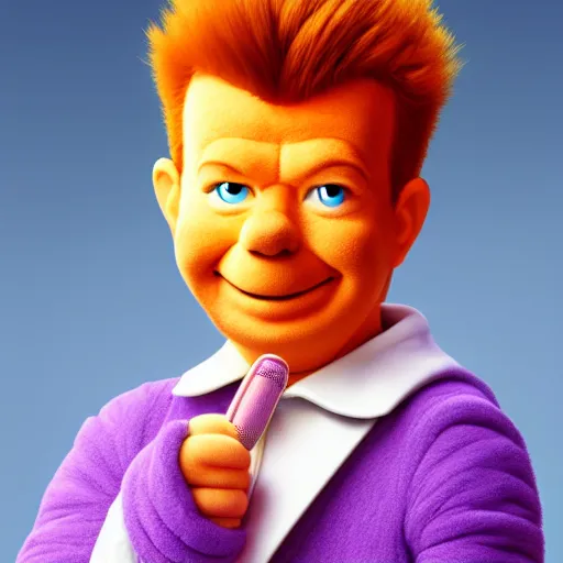 Prompt: portrait of Rick Astley as a teletubby, ultra HD, Ultra realistic, 8k