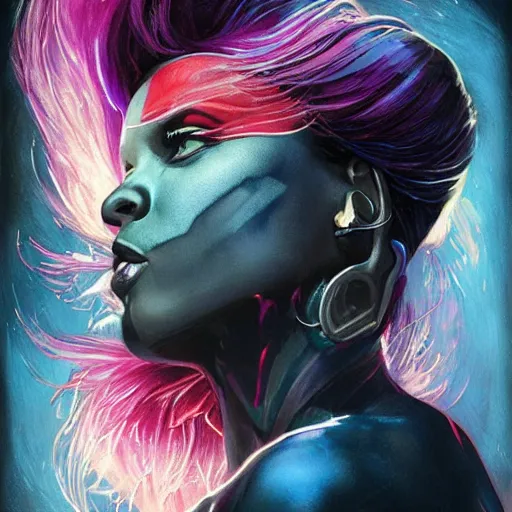 Prompt: dream portrait of X-Woman Storm, cameras, melting ,8k,by tristan eaton,Stanley Artgermm,Tom Bagshaw,Greg Rutkowski,Carne Griffiths, Ayami Kojima, Beksinski, Giger,trending on DeviantArt,face enhance,hyper detailed,minimalist,cybernetic, android, blade runner,full of colour 8-W 1024