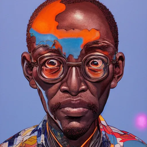 Image similar to 6 0 year old male citizen portrait soft light painted by james jean and katsuhiro otomo and erik jones, inspired by mozambican anime, smooth face feature, intricate oil painting, high detail illustration, sharp high detail, manga and anime 1 9 9 9