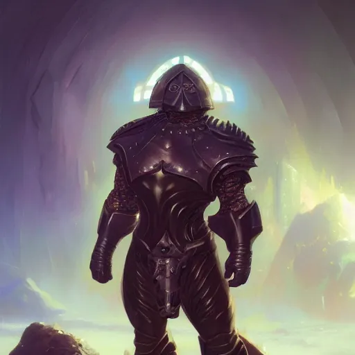 Prompt: darkseid character portrait, wearing fish - scale armor, holding a large platinum shield, by peter mohrbacher, mark brooks, jim burns, wadim kashin, greg rutkowski, larry elmore, esao andrews, trending on artstation