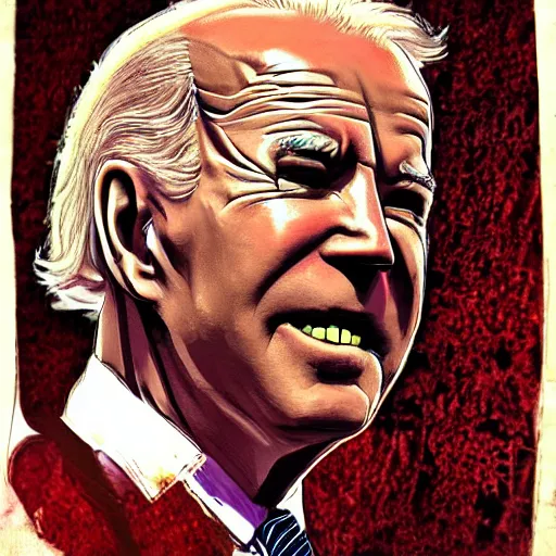 Image similar to biden became bloody ugly lovecraftian degenerate abomination, photo - realistic, color image, 2 k, highly detailed, bodyhorror, occult art