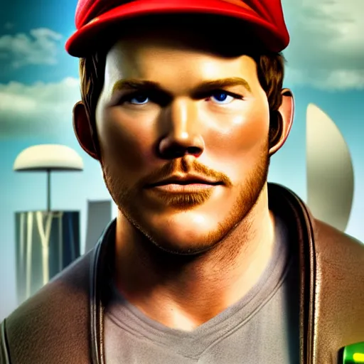 Image similar to a film still portrait of chris pratt dressed up as mario in real life as a real person, grotesque, disturbing, disgusting, realistic hyperrealistic 4 k resolution 8 k resolution highly detailed very detailed extremely detailed hd quality detailed face very detailed face extremely detailed face trending on artstation, modern portrait, modern photograph, film still