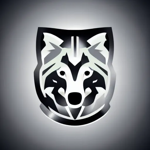 Prompt: photoshop vector design logo concept of a wolf