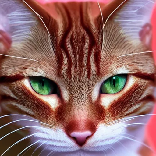 Image similar to red tabby cat with pink nose realistic