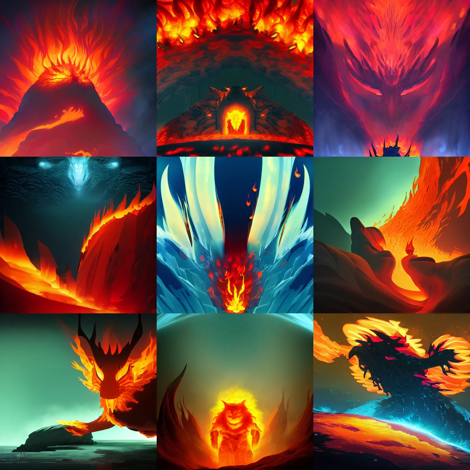 Prompt: closeup translucent fire shield with a fiery creature behind it, black background, eyvind earle, studio ghibli painting, cinematic lighting, volumetric lighting, smooth, sharp focus, highly detailed, render in unreal engine 5, artstation, deviantart, behance, trending, epic composition, octane, light rays, award - winning