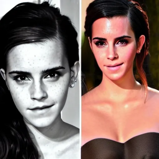 Image similar to Emma Watson and Kim Kardashian combined into one person