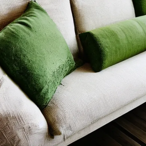 Image similar to a couch with the texture of a ( green ) watermelon, watermelon shell, couch, sofa