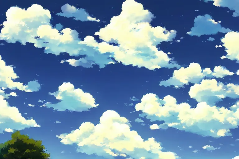 Prompt: stylized clouds, blue sky by makoto shinkai