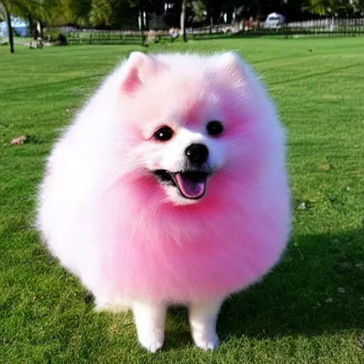 Image similar to cotton candy that looks like a pomeranian