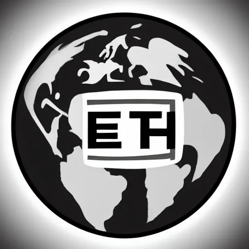 Prompt: the earth logo, black and white color