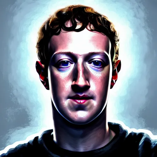 Image similar to Mark Zuckerberg, closeup, D&D, fantasy, intricate, elegant, highly detailed, digital painting, artstation, concept art, matte, sharp focus, illustration