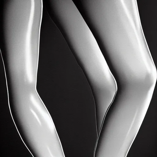 Prompt: gorgeous gynoid touching her own silk stockings, hyperrealistic, octane, highly detailed,