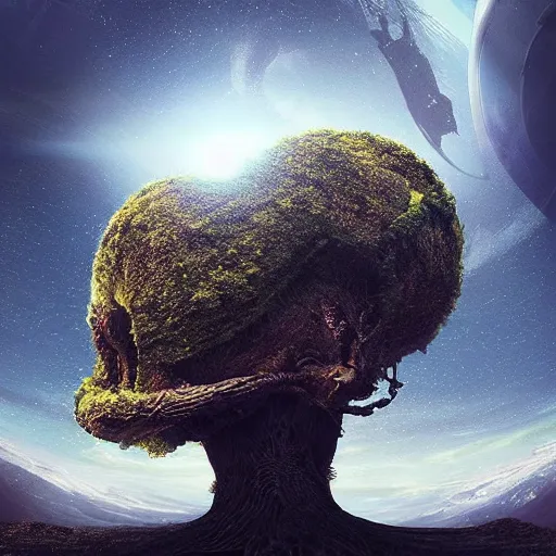 Prompt: “ alien tree person, futuristic sci fi. ultra high 4 k photo, alien planet ”