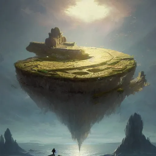 Prompt: floating islands in the sky, fantasy, greg rutkowski