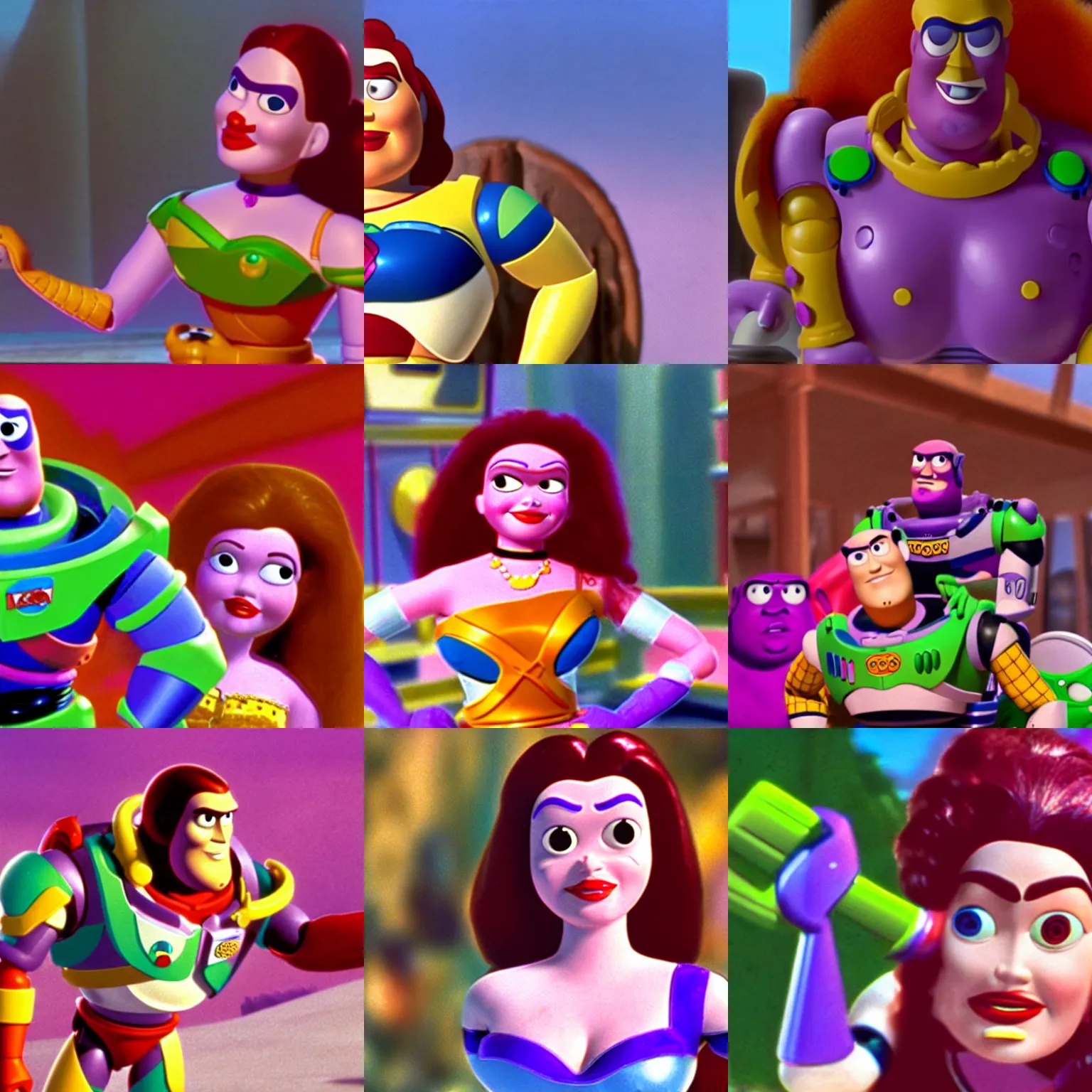 Prompt: a film still of cyclopes leela on toy story ( 1 9 9 5 )