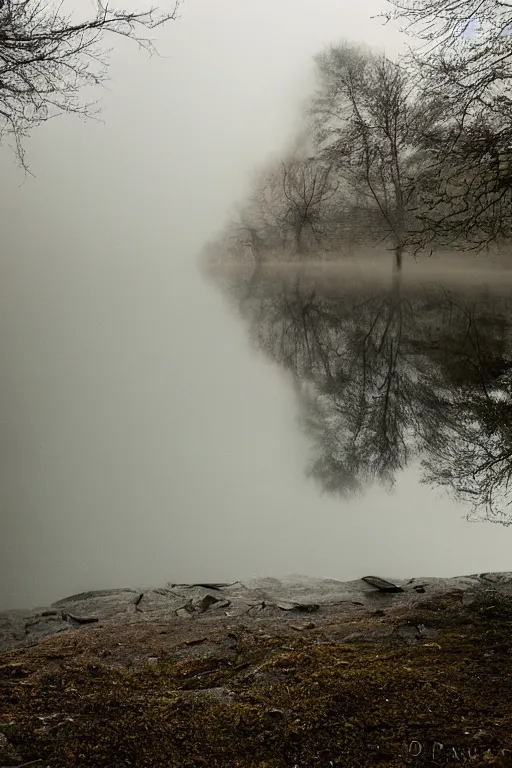 Prompt: brocken spectre, lost in the lake, magic portal