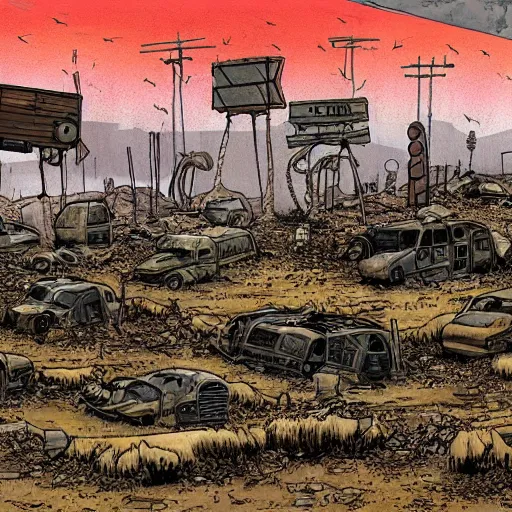 post apocalyptic landscape by raymond briggs  Stable Diffusion  OpenArt