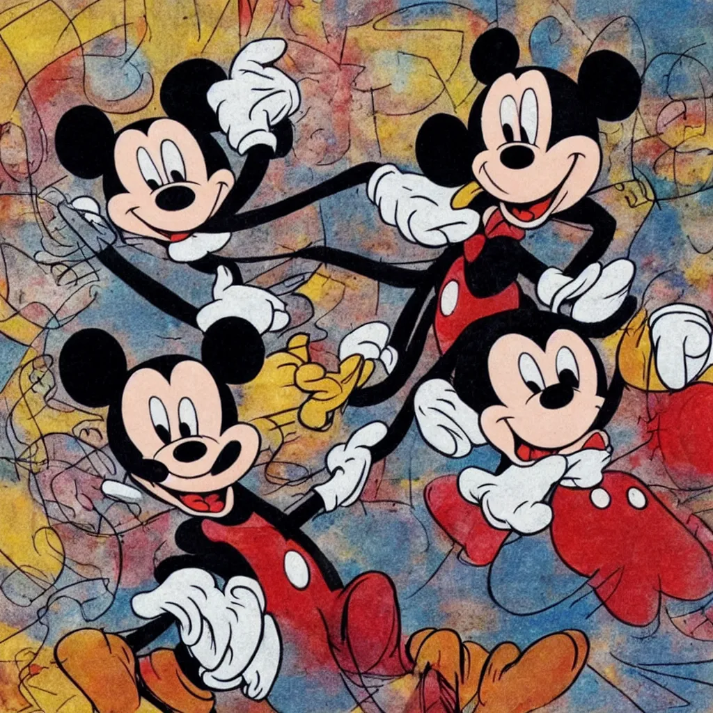 Image similar to an old demented mickey mouse discovering brownian motion