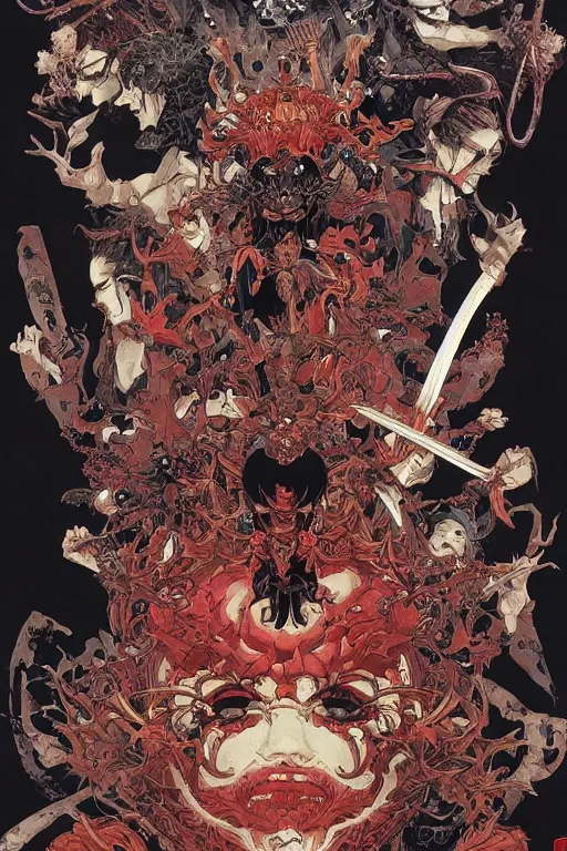 Image similar to 中 元 节, 中 国 鬼 节, king of hell, comic book page, symmetrical, by yoichi hatakenaka, masamune shirow, josan gonzales and dan mumford, ayami kojima, takato yamamoto, barclay shaw, karol bak, yukito kishiro