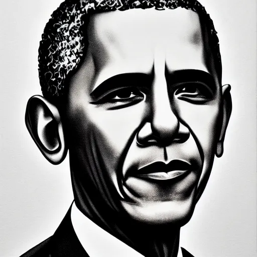 Image similar to portrait of barack obama as a ball point pen art