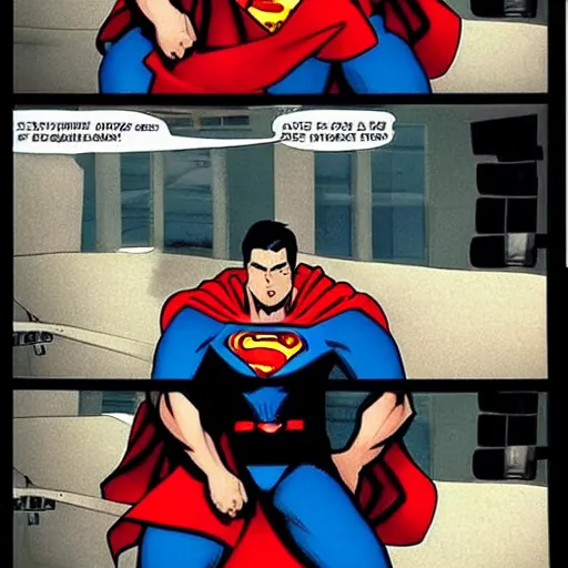 Prompt: Superman painful yelling<