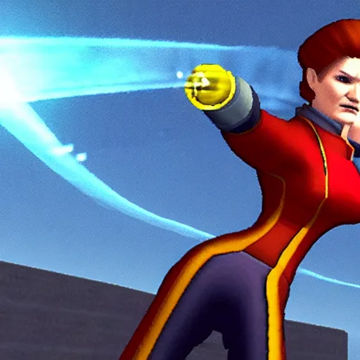 Image similar to Captain Janeway as a fighter in Super Smash Bros Melee, gameplay screenshot