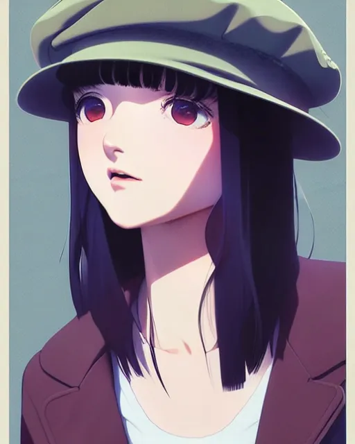 Prompt: girl with a beret | | very very anime!!!, fine - face, audrey plaza, realistic shaded perfect face, fine details. anime. realistic shaded lighting poster by ilya kuvshinov katsuhiro otomo ghost - in - the - shell, magali villeneuve, artgerm, jeremy lipkin and michael garmash and rob rey
