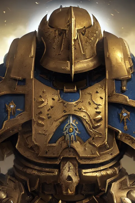 Image similar to armor portrait heros warhammer 4 0 k horus heresy fanart - the primarchs emperor by johannes helgeson animated with vfx concept artist & illustrator global illumination ray tracing hdr fanart arstation zbrush central hardmesh 8 k octane renderer comics stylized