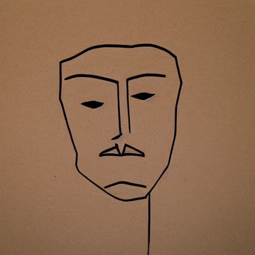 Image similar to a face of a man with wavey medium short hair made from layered paper, 2D, flat minimalistic, ambient light