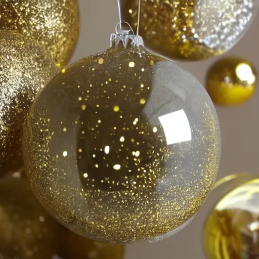 Image similar to glasball with golden ornaments