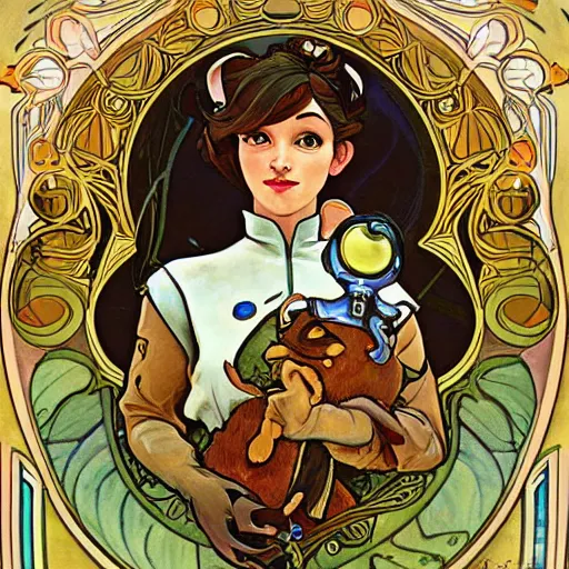 Image similar to Judy Hopps, art nouveau, Alphonse Mucha, extremely detailed, beautiful painting