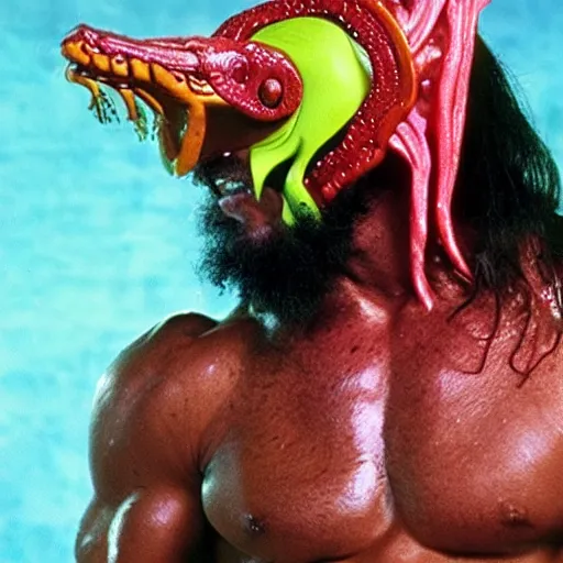 Image similar to randy savage as the predator alien