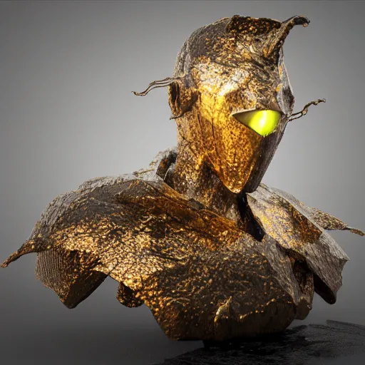 Image similar to 3 d render melted knight, sculpture, chrometype, liquid metal, neotribal, raytraced, volumetric lightning, 8 k by wlop, innate studio h - 1 0 0 0 w - 1 0 0 0