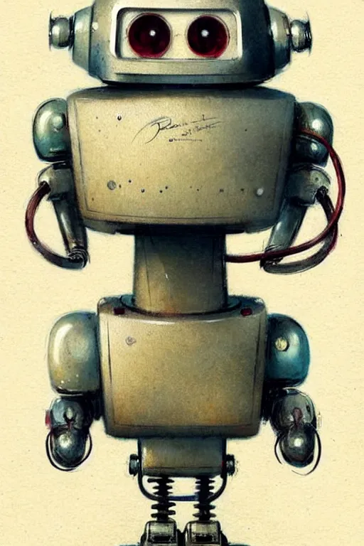 Image similar to (((((1950s robot pet . muted colors.))))) by Jean-Baptiste Monge !!!!!!!!!!!!!!!!!!!!!!!!!!!