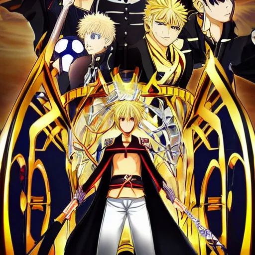 Prompt: fate anime gilgamesh gates