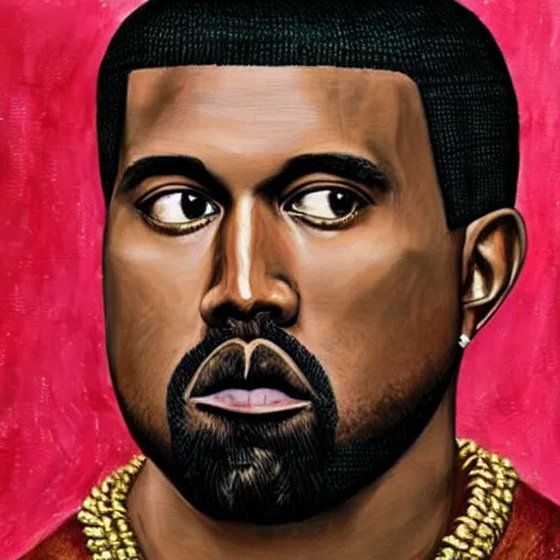 Image similar to A Renaissance portrait painting of Kanye West