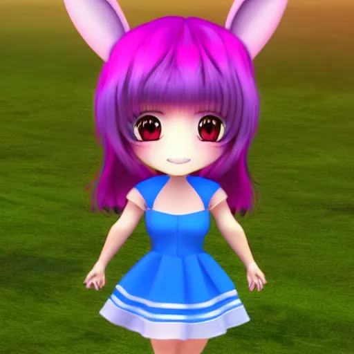Prompt: “original chibi bunny girl rendered 3d, Ranking number 1 on youtube”